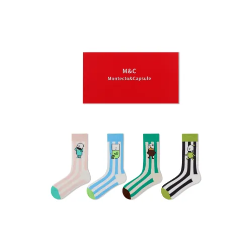 Montecto&Capsule Mid Calf Socks Unisex 4 Pack