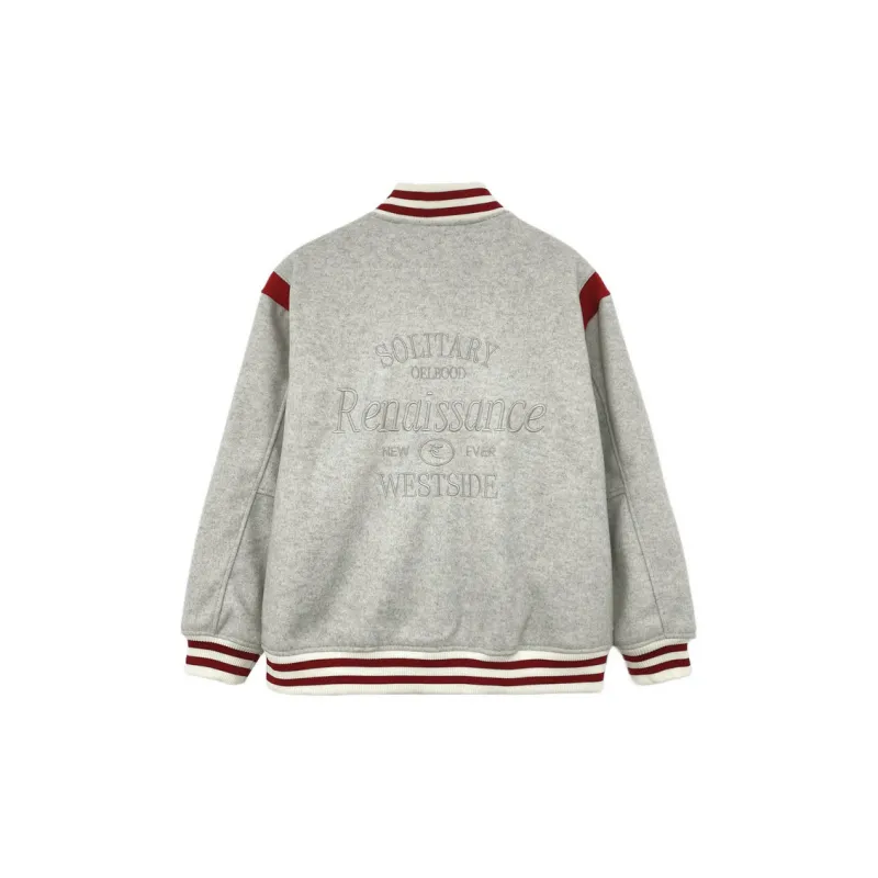 Icicofficial Baseball Jacket Women's Oat Collision Burgundy-8