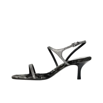ZARA One Strap Sandals 6cm Women's Silver