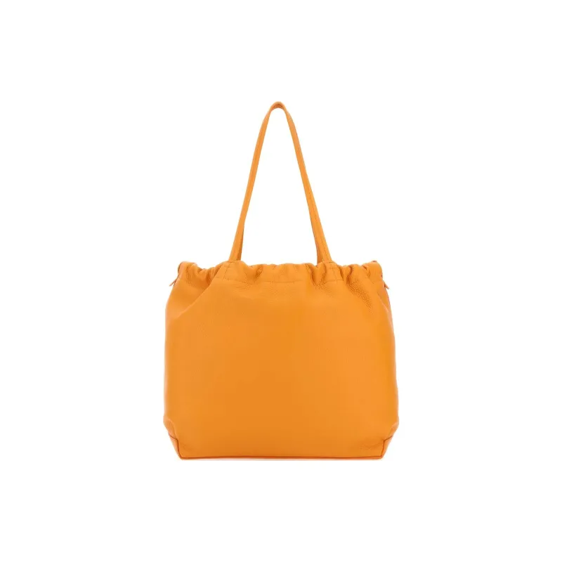 By Far Cow Leather Handbag Shoulder Bag Women's Orange-2