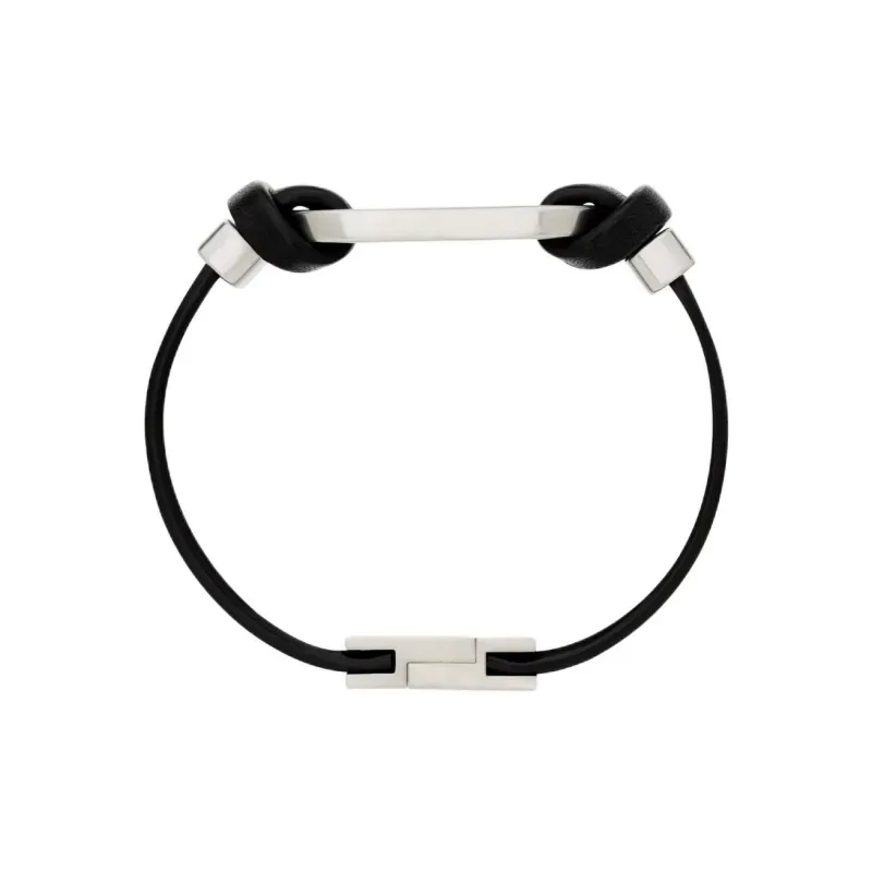 SAINT LAURENT Leather Bracelets Unisex Black-1