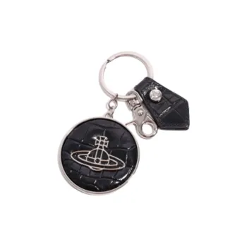 Vivienne Westwood Calfskin, Metal Keychains Men's Black