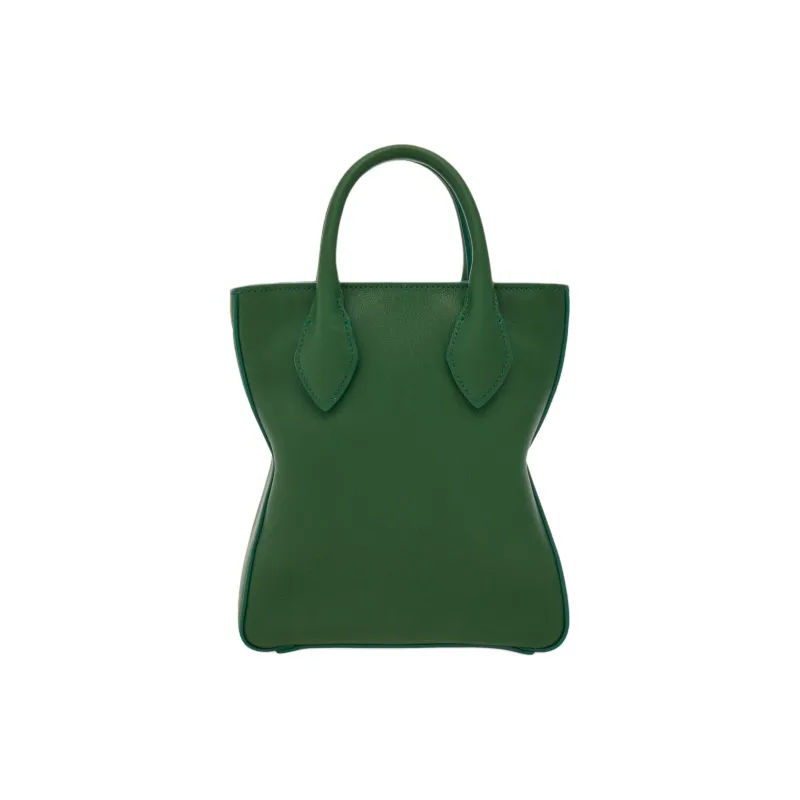 FERRAGAMO Calfskin Tote Bag Shopping Bag Shoulder Bag Crossbody Bag Handbag Mini Men's Forest Green-3