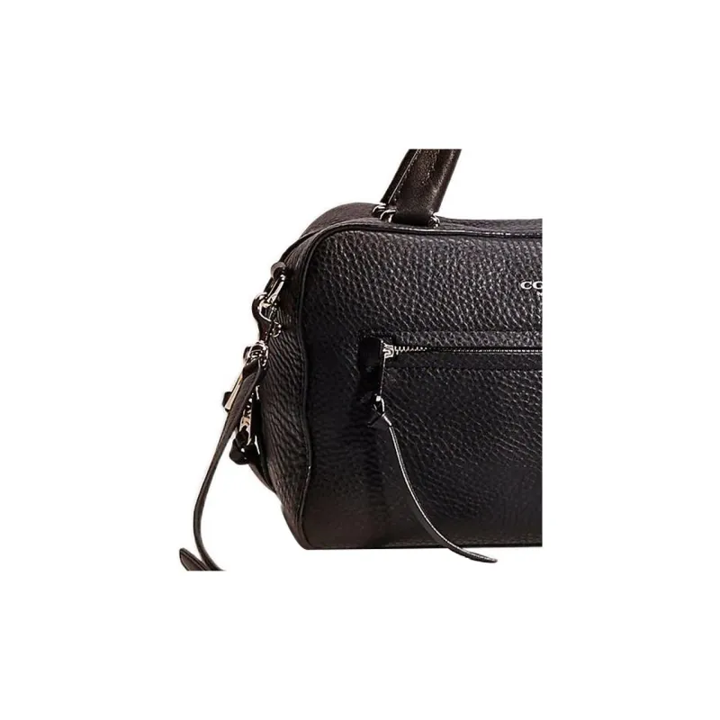 COACH Bleecker Leather Boston Bag Handbag Shoulder Bag Crossbody Bag Medium Size Women's Black-2