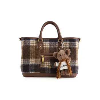 JACD Wool Blended With PU Single Shoulder Tote Bag Regular Women's Multicolor