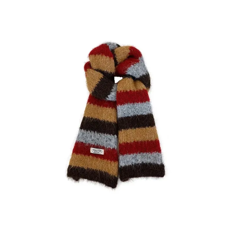 PISHUSHU Wool Blend Knit Scarves Unisex-0
