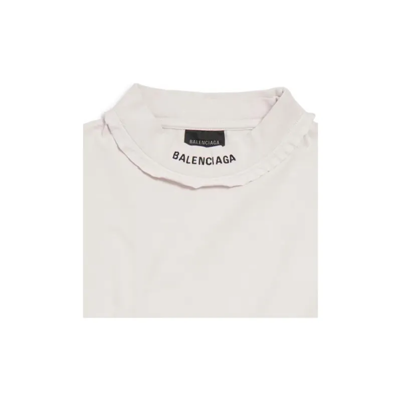 Balenciaga Short Sleeved Dress Slim Fit Women's White-4