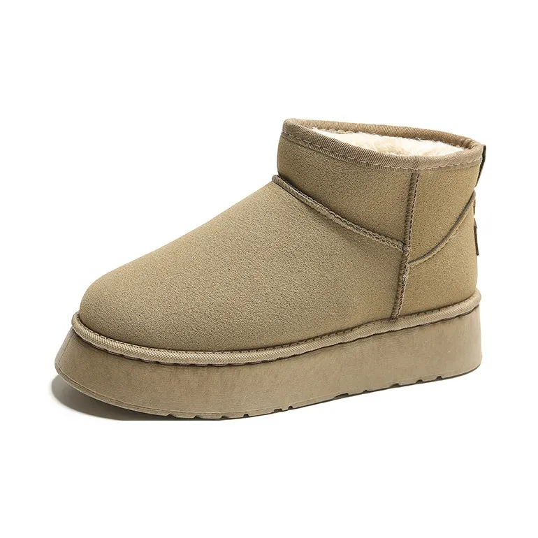 ECAC Fall And Winter Insulated Cotton Slippers Platform Snow Boots, Home Slippers-4