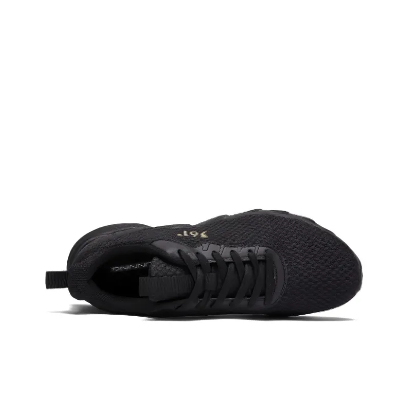 361° Cushioning, Wear Resistant Low Top Running Shoes Men's Obsidian Black Crown Gold-3