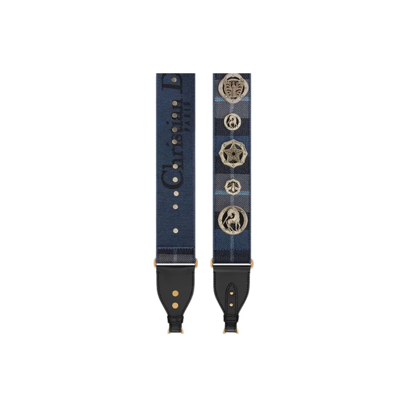 DIOR Cotton Bag Strap Women's Denim Blue-2