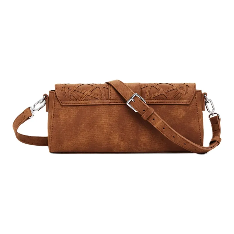 Desigual Artificial Leather Crossbody Bag, Shoulder Bag Women's Camel Brown-2