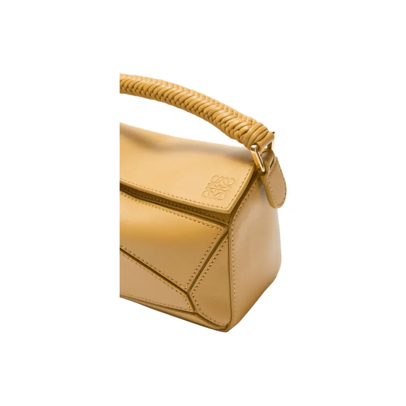 LOEWE Puzzle Soft Calfskin Shoulder Bag Crossbody Bag Handbag Mini Women's Sahara Color-6