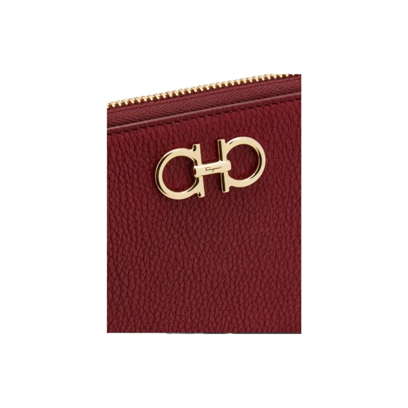 FERRAGAMO Calfskin Wallet Women's Burgundy-4
