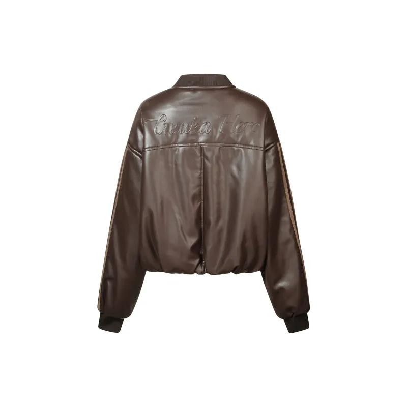 Guuka Hero Leather Jacket Women's Coffee-1