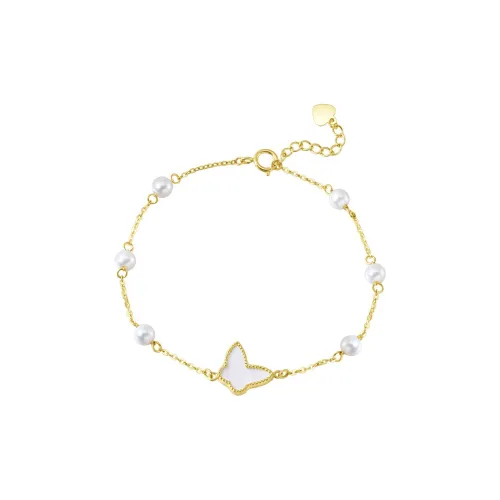UNG 14K Gold Mother Of Pearl Freshwater Pearl Bracelets Women's Gold
