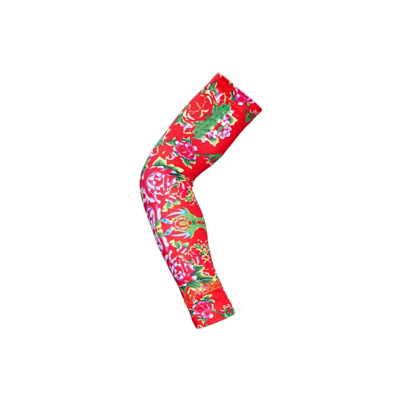 Kuangmi Basketball Cycling Fitness Arm Guards Sports Protective Gear Red Green Polyester Elastane Silicone Unisex-0