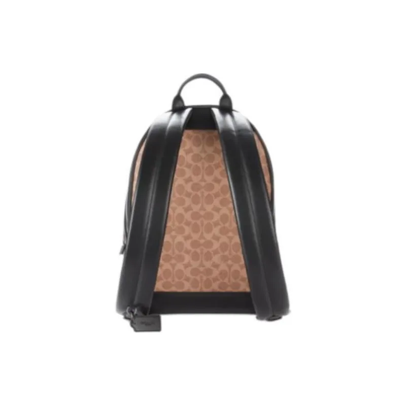 COACH Barrow Canvas Cowhide Backpack Large Size Men's Khaki-2