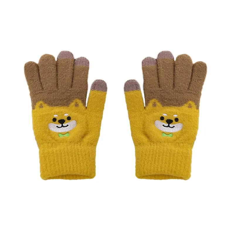 YUZHAOLIN Faux Mink Knit Gloves Unisex-0