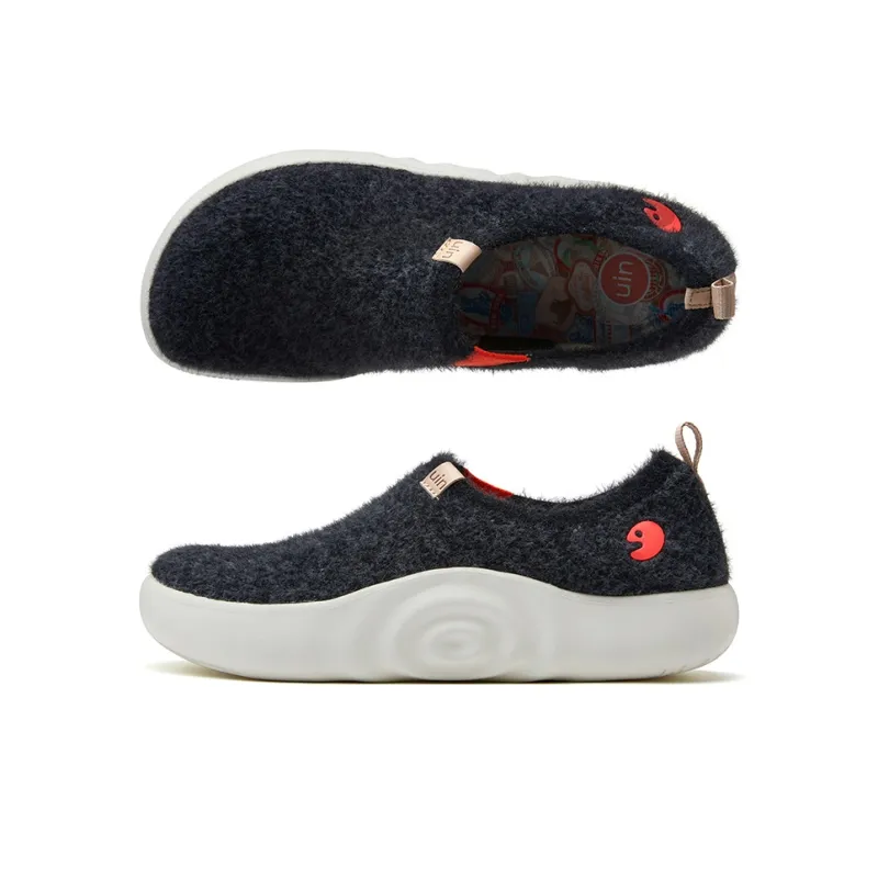 U.IN Toledo Family Black Gray Series Cushioning Warm Low Top Casual Shoes Unisex Black Gray Color-4