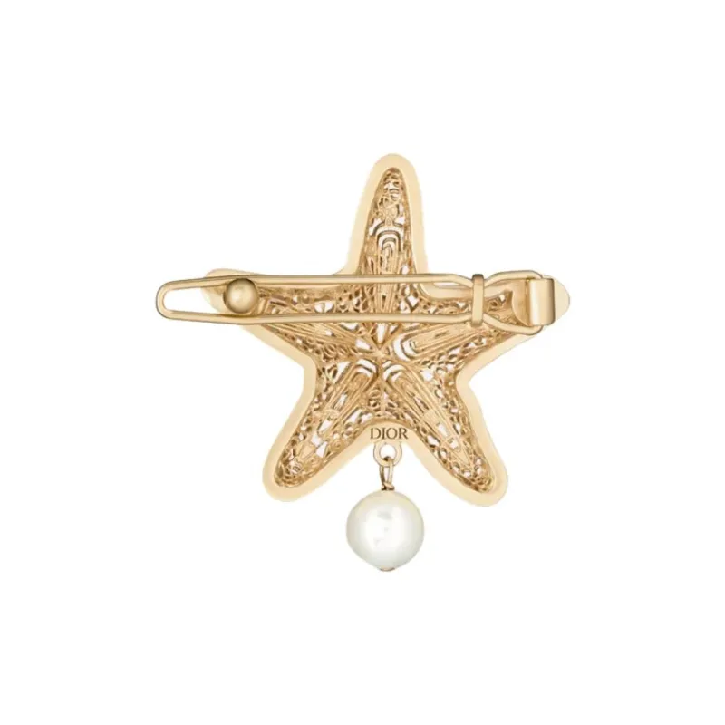 DIOR Copper Alloy Hair Clips Women's Gold-2