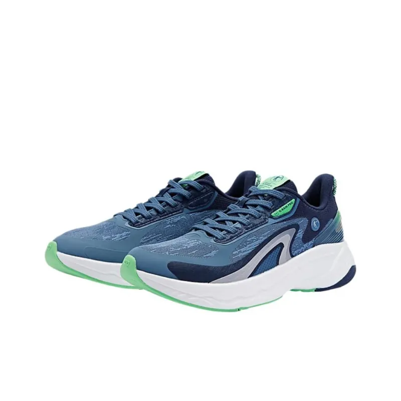 QIAODAN Streamer 4.0 Cushioning Wear Resistant Low Top Casual Running Shoes Men's Turquoise-3