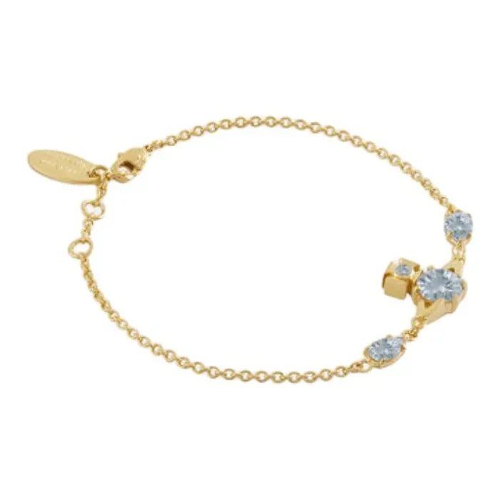 Vivienne Westwood Brass Bracelets Unisex Blue Diamond/Gold-1