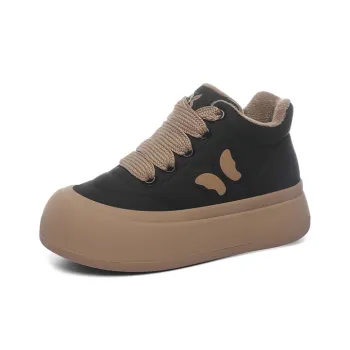Golden Silk Rabbit Coverage Warm Anti Slip And Wear Resistant Mid Top Skateboard Shoes Women's
