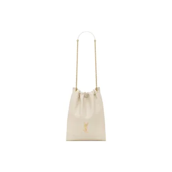 SAINT LAURENT Jamie Sheepskin Handbag Shoulder Bag Women's Vintage White