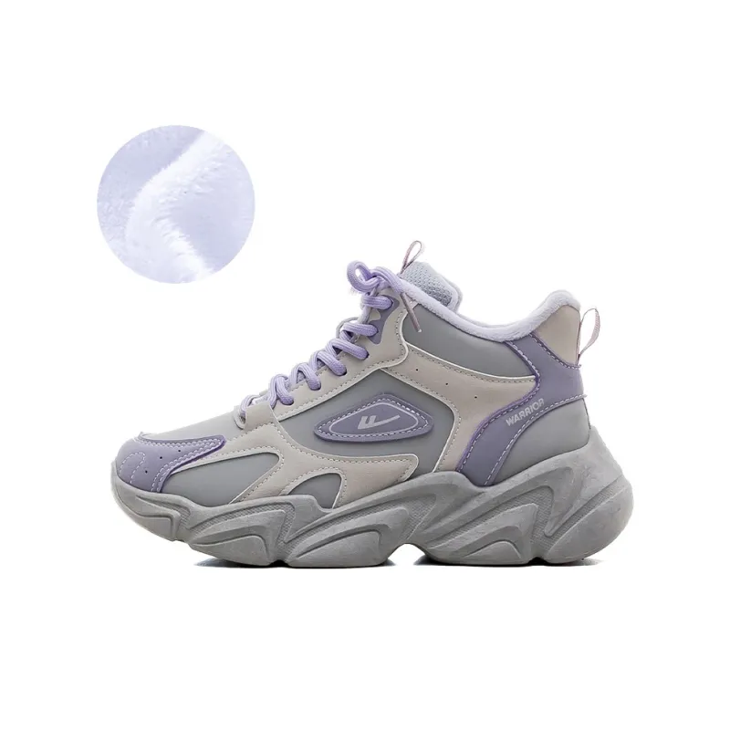 Warrior Slip Resistant, Abrasion Resistant, Thermal High Top Chunky Sneakers Women's Gray Purple-1