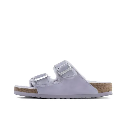 Birkenstock Arizona Shearling Suede Leather Narrow Fit 'Purple Fog' Women's