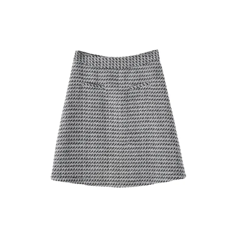 Late White Casual Short Skirts Women's Black-2