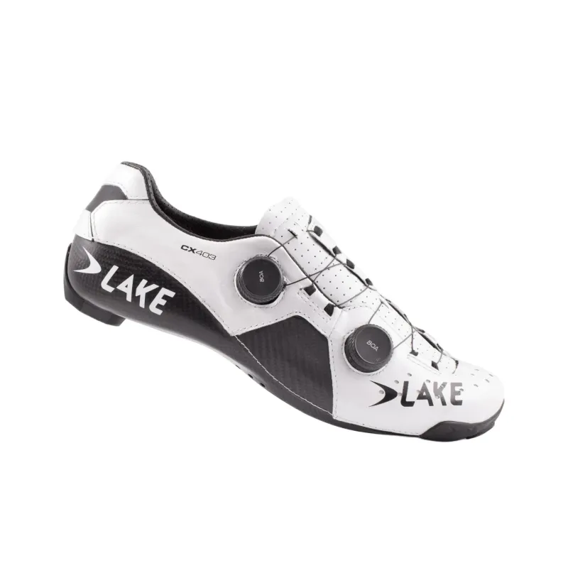LAKE Anti-Slip Wear-Resistant Low-Top Cycling Shoes Men's White Black-1