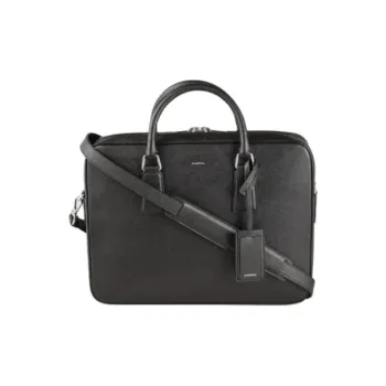 Sandro Leather One Shoulder Crossbody Portable Briefcases Regular Men's Black