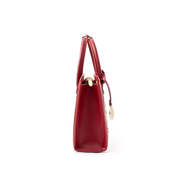Vigno Synthetic Leather Handbag One Shoulder Crossbody Regular Women's Red-9