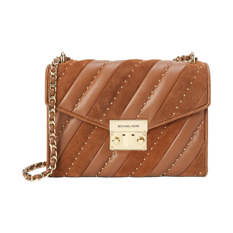 MICHAEL KORS Rose Cow Leather Crossbody Bag, Shoulder Bag Women's Brown-0