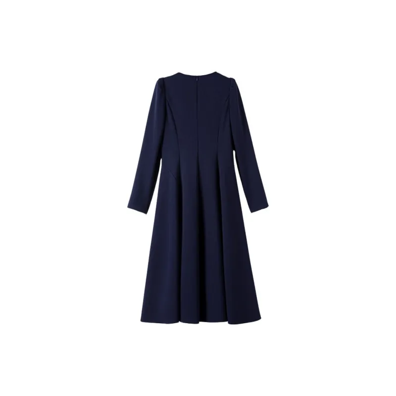 Late White Long Sleeved Dresses Women's-2