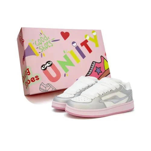 UNIITY Skateboard Shoes Women's Low Top Silver Pink
