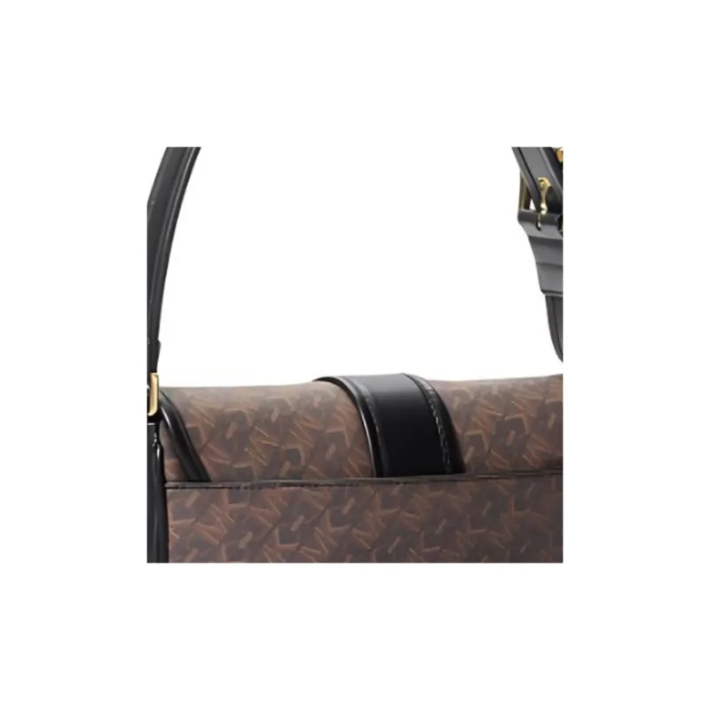 MICHAEL KORS Artificial Leather With Cow Leather Handbag, Shoulder Bag Regular Women's Dark Brown & Black-7