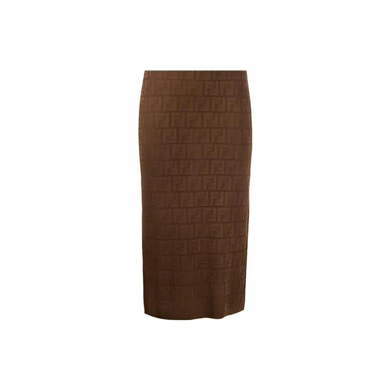 FENDI Casual Short Skirts Women's Brown-5