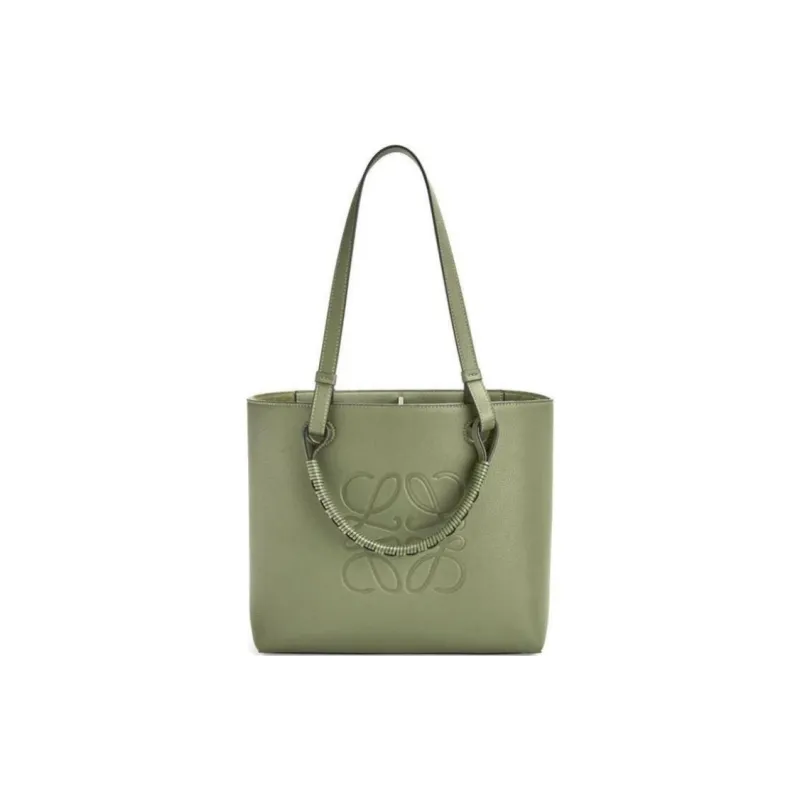 LOEWE Anagram Cow Leather Tote Bag, Handbag, Shoulder Bag Trumpets Women's Pea Green-4