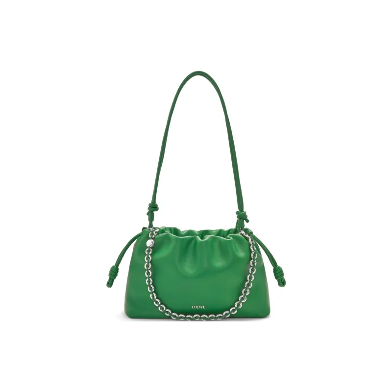 LOEWE Flamenco Soft Nappa Lambskin Clutch Medium Size Women's Tropical Green-1