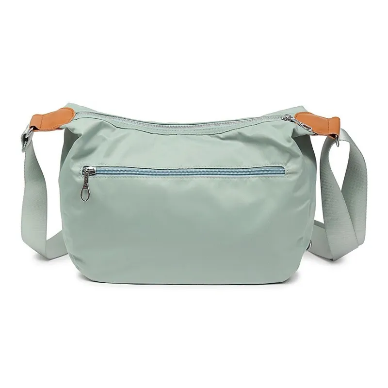 FOUVOR Oxford Shoulder Bag Medium Size Women's Light Green/classic Black/grape Purple-1