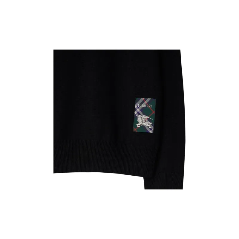 Burberry Logo Patch V Neck Knitted Cardigan-4