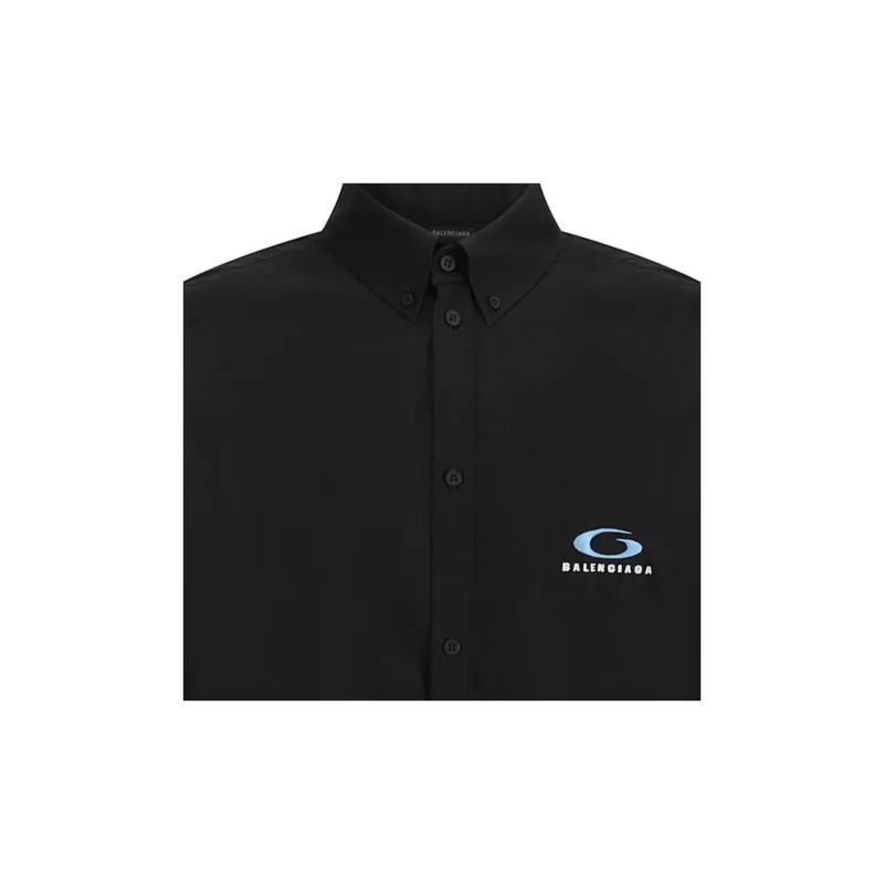 Balenciaga Logo Embroidered Long Sleeved Shirt-5
