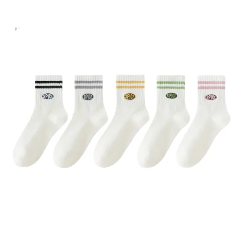 Lan Miao Mid Calf Socks Women's 5 Pack
