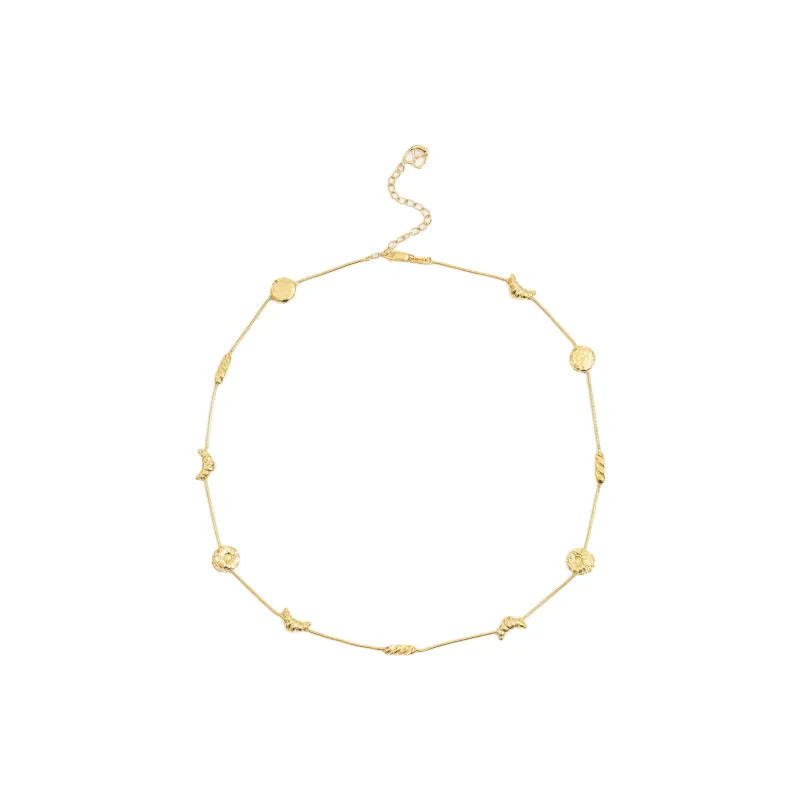 ALFIR 925 Sterling Silver Gold Plated Necklaces Unisex-0