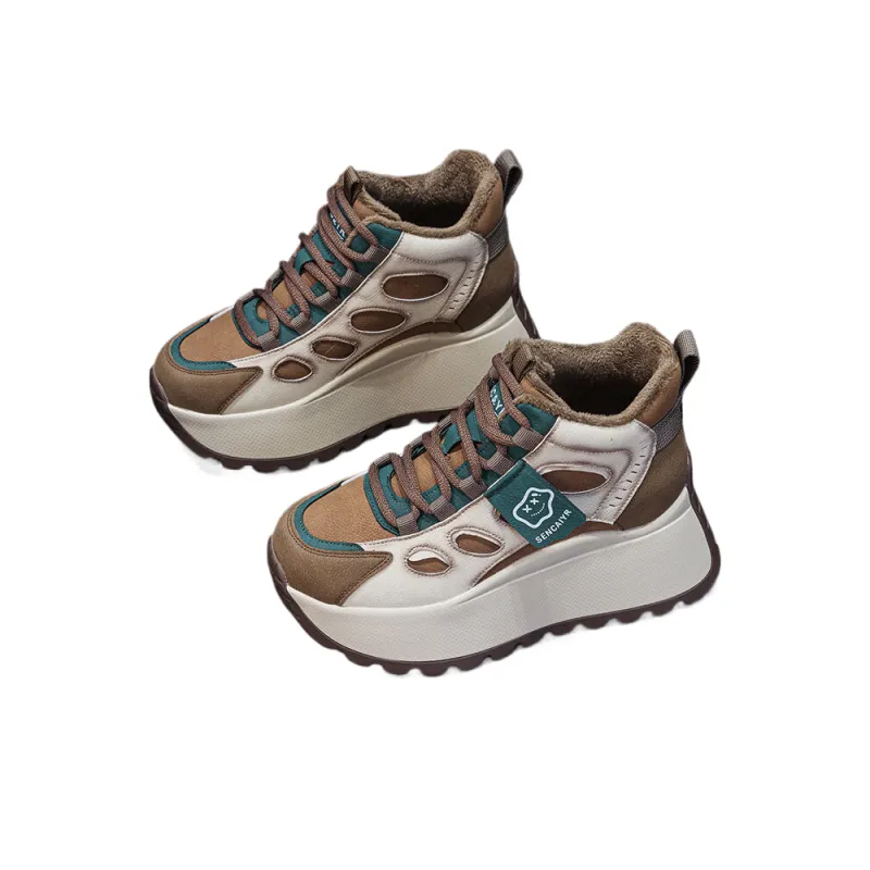The Mystery Of Glamour Anti Slip And Wear Resistant Height Increasing Warm High Top Casual Shoes Women's-2