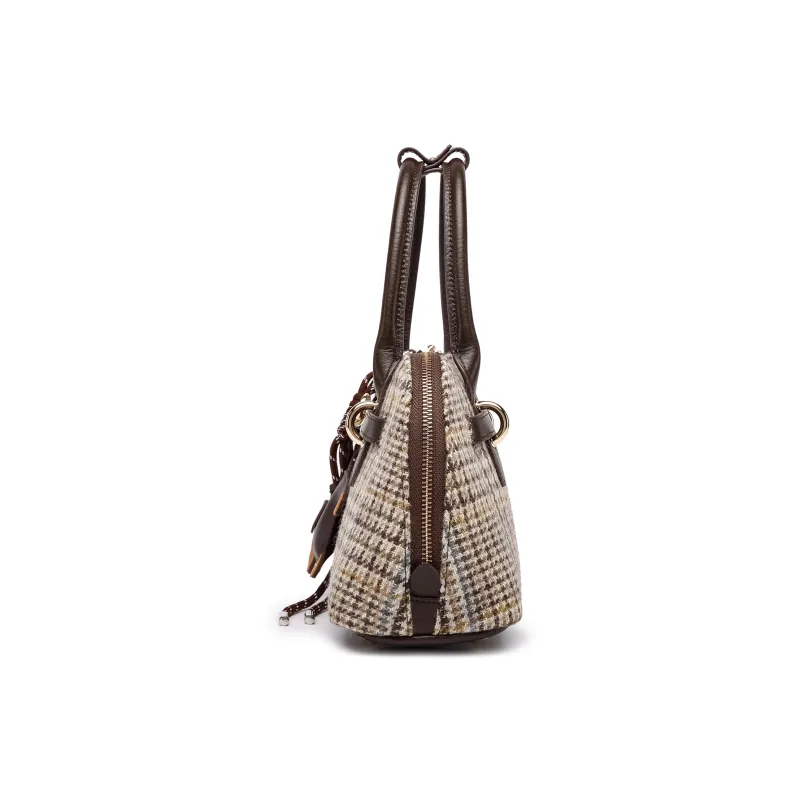 FAIRWHALE Cow Leather With Wool Crossbody Bag Shoulder Bag Regular Women's Coffee-4