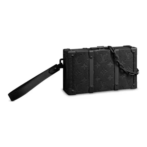 LOUIS VUITTON Taurillon Calfskin Clutch Men's Black