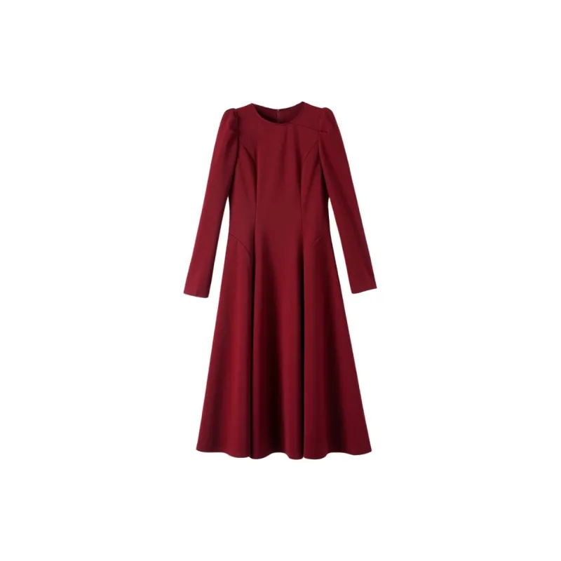 Late White Long Sleeved Dresses Women's-4